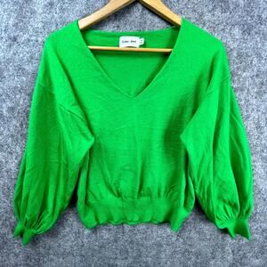 Line & Dot Anthropologie Sweater Womens Small Green Pullover Slouchy Loose